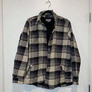 Black and grey plaid Carhartt Shirt-Jacket in size XXL